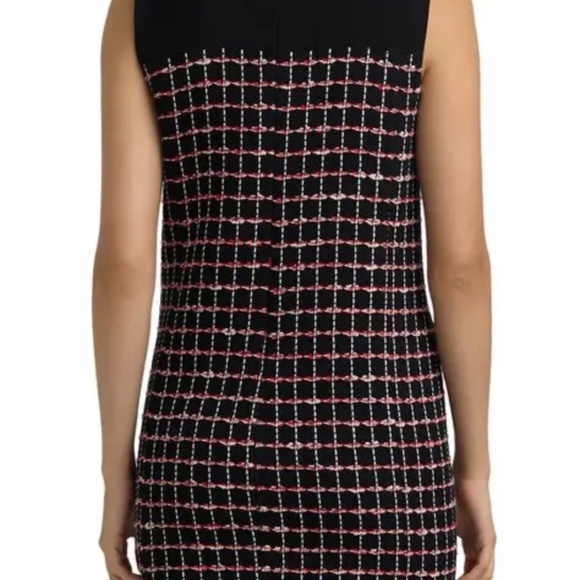 St John Women's Bow-Embellished Tweed Mini Dress in Black/haute Red/pearl Multi - Picture 10 of 12